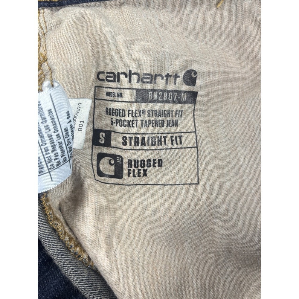 Carhartt Rugged Flex Straight Fit Jeans Mens 33x32 Dark Wash Stretch Denim Ranch - Picture 5 of 12